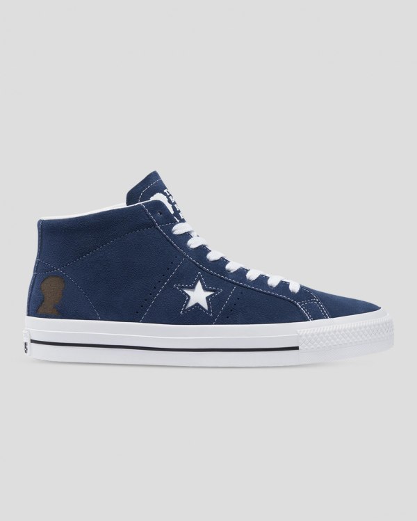 Converse CONS One Star Pro Ben Raemers Foundation Blå Sko Danmark - Converse Mid Sneakers Herre - 28